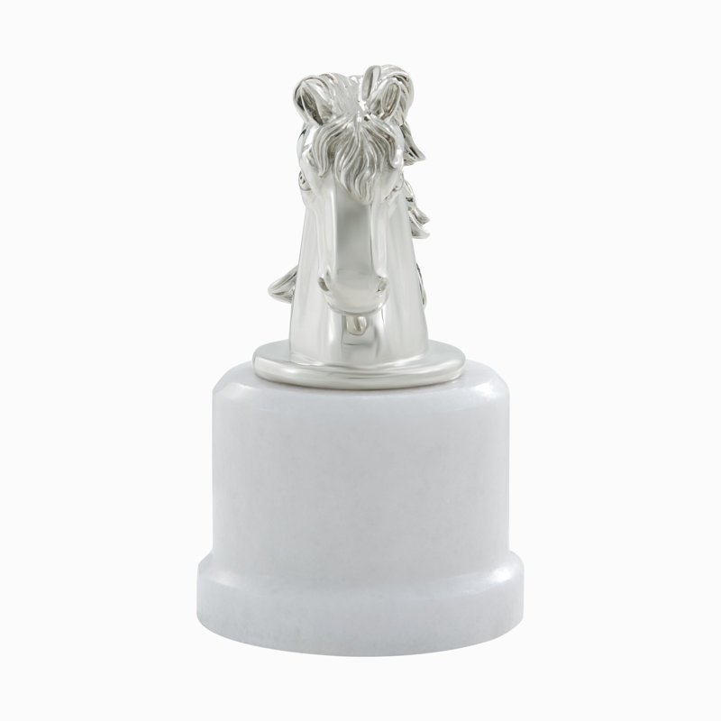 Spencer London Handmade Animals Decorative Object, White/Nickel Plated