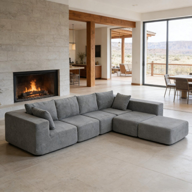 Canapé de conversation moderne, canapé modulaire en forme de U désossé, canapé modulaire modulaire