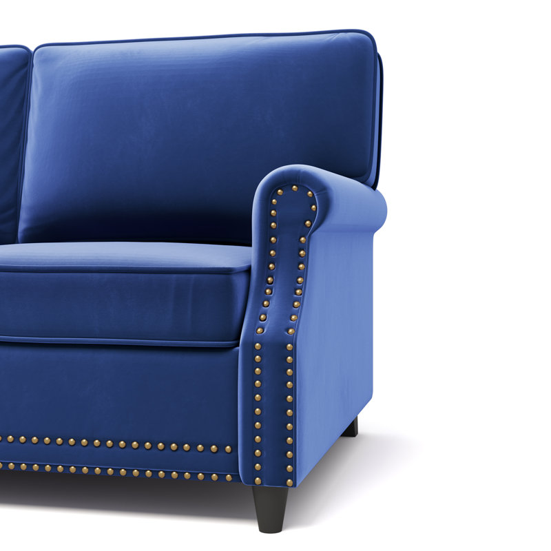 Causeuse Devente, Velours bleu