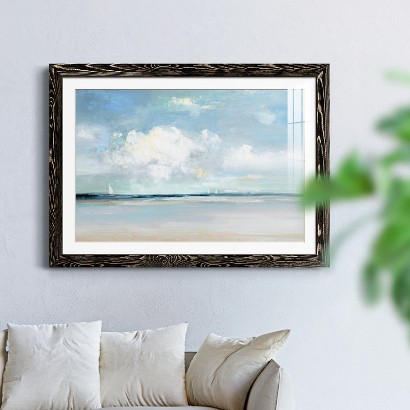 Brise d'été - peinture encadrée, Cadre noir, H 37,5 po x l 27,5 po x P 1,5 po