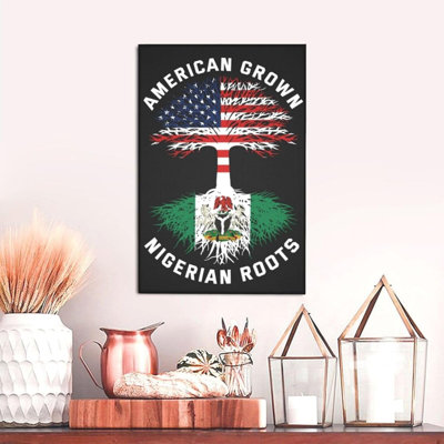 Décoration murale patriotique sur toile 12 x 18 po American Grown