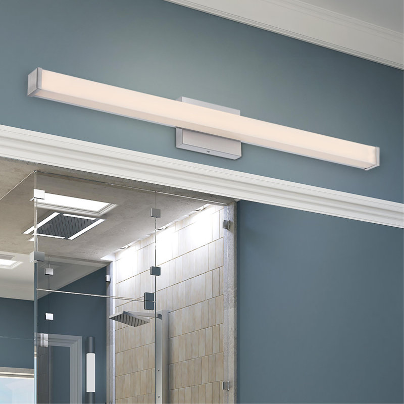 Éclairage de salle de bain à DEL 25 watts, sélection de la température de couleur, nickel brossé, acrylique givré