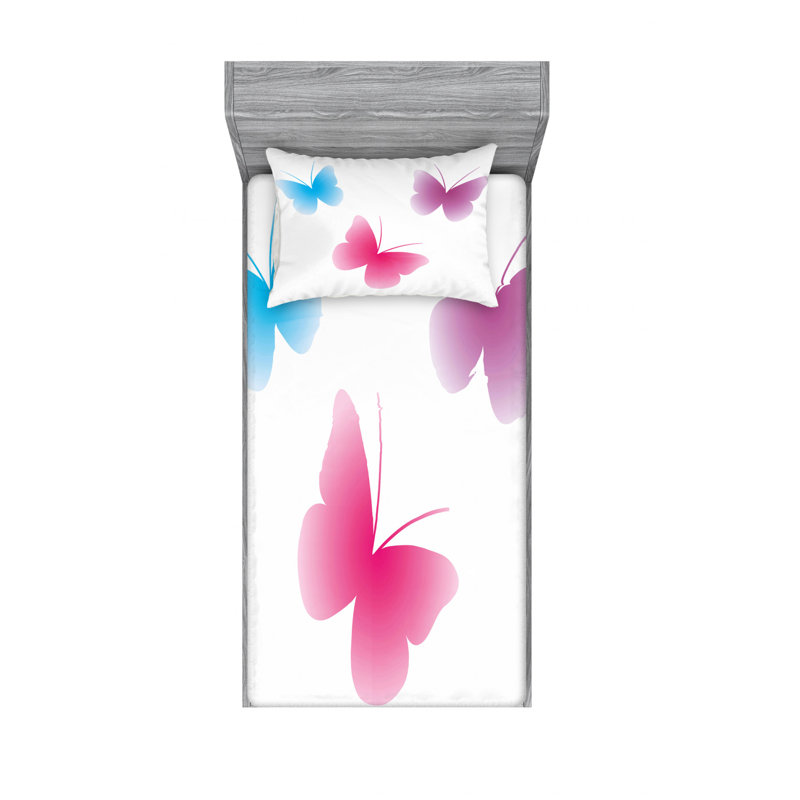 Ensemble de draps Butterfly, Ensemble de draps pour lit simple avec drap-housse