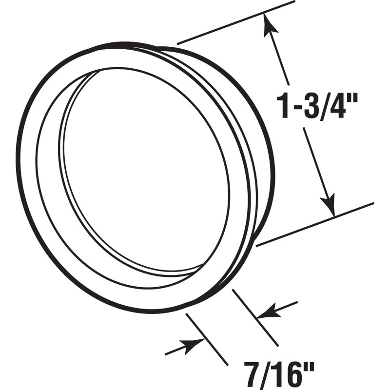Prime-Line Round Plated Bypass Door Pull Handle (2 Pack), Brass, 0.31" H x 1.75" W x 1.75" D