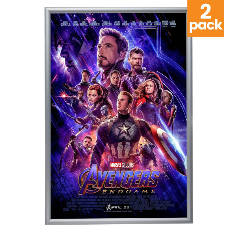 Cadre en aluminium Snapezo 27 x 40, 27 po x 40 po, Argent