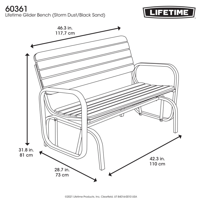 Powder Coated Steel Outdoor Glider