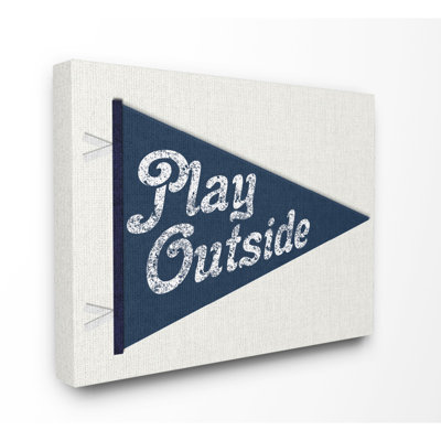 Art sur toile en flamme "play outside" Woodard