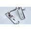 Victorian Scroll Lock Lever Handle 150mm Satin Nickel