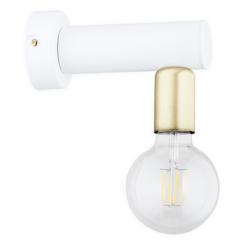 Tonasket Armed Sconce, Matte White/Patina