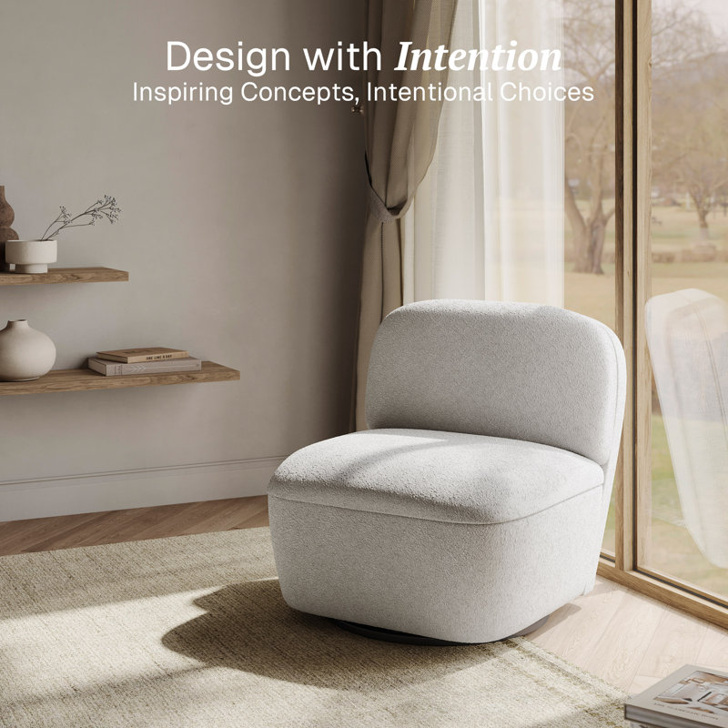 Upholstered 360-Degree Swivel Accent Chair with Hidden Storage - Set of 2, White