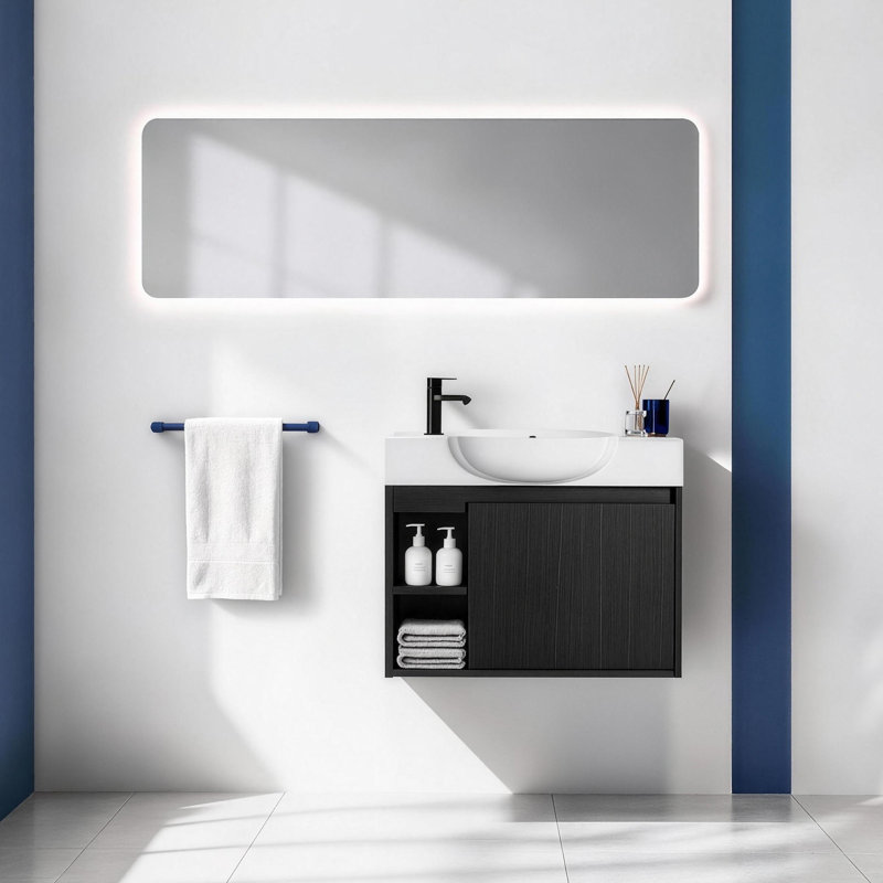 Meuble-lavabo flottant 26 po Slimbay, Black