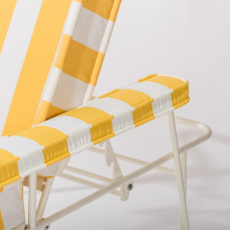 Waterhouse Outdoor Lounge Chair Cushion, Yellow Striped