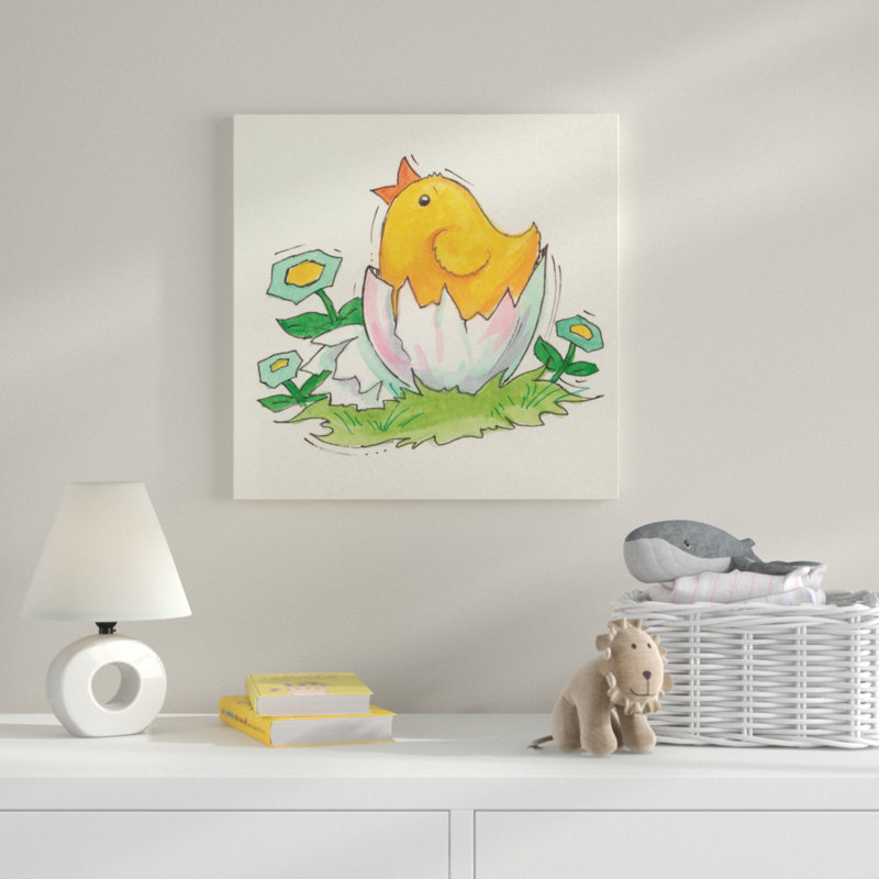 « poussin i/oeuf », art sur toile, H 18 po x l 18 po x P 2 po