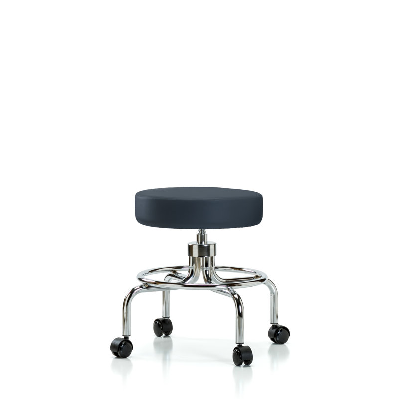 Tabouret de laboratoire Karris, Patins, Vinyle colombe