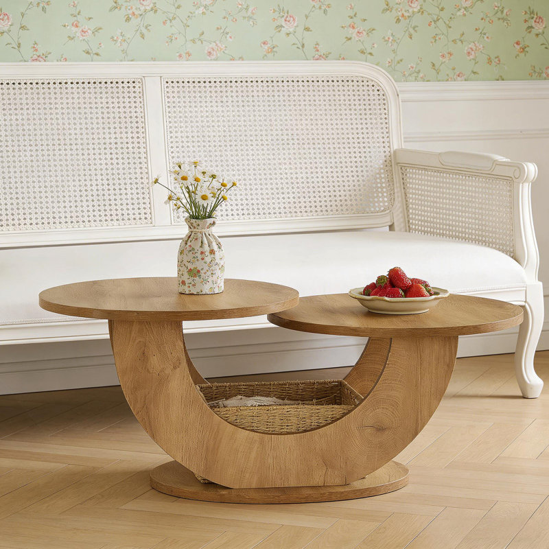 Table d'appoint centrale, table basse, table basse à 2 niveaux