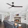 Jecori 52" 3-Blade Matte Black LED Standard Ceiling Fan with Remote Control and Light Kit Included