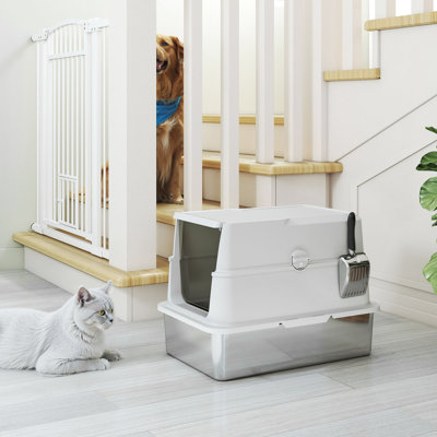 Litière pour chat en acier inoxydable XL