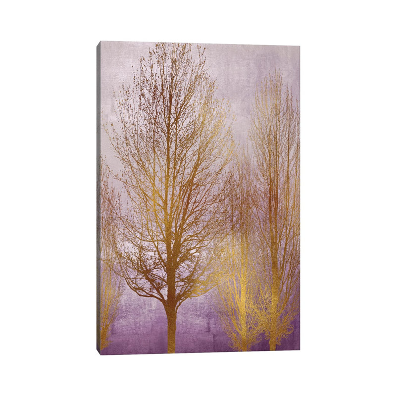 Gold Trees On Purple Panel I by Kate Bennett - Wrapped Canvas Print, 66.04 cm H x 45.72 cm W x 3.175 cm D