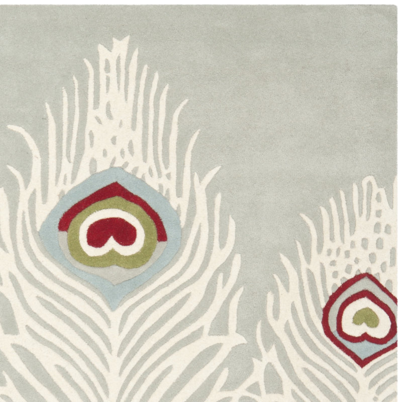 Nonia Hand Tufted Wool & Viscose Pile Abstract Rug, Rectangle 3'6" x 5'6"