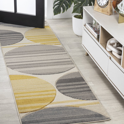 Tapis gris / jaune / crème Ascher