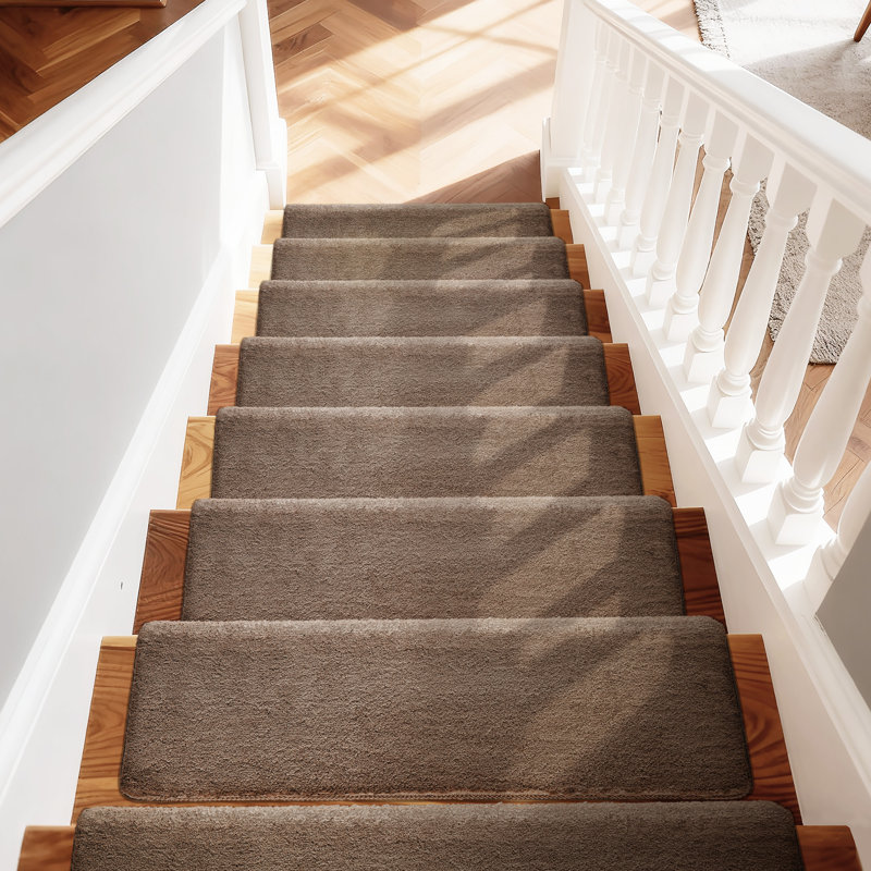 Tapis d'escalier intérieur antidérapant Scarlettrose, Brun, 14