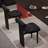 Modern Rectangular Red And Black Dining Table Set-112775382-112775377