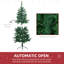 Demi-arbre de Noël artificiel avec décoration de Noël avec 520 branches, ouverture automatique, base en acier-103718630