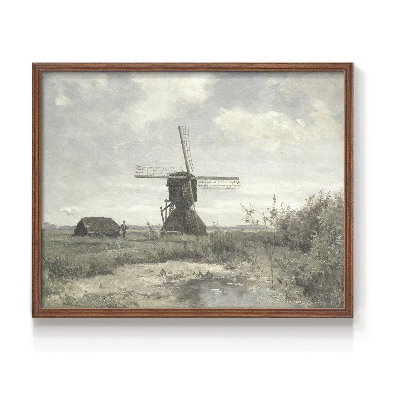 Paysages rétro-CCLVI-impression encadrée - réaménageable, H 8 po x l 10 po, Noyer