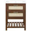 Meuble-lavabo de 24 po avec lavabo attaché, conception compacte et élégante, un tiroir profond pour le rangement, poignées en fer de haute qualité, montage facile pour adultes, 4 robinets, aspect contemporain brun foncé