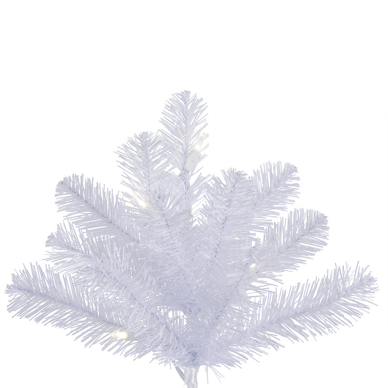 Crystal White Pine Artificial Christmas Tree with LED Multi Colored Lights with Stand, Multi-colored LED, 6.5' H