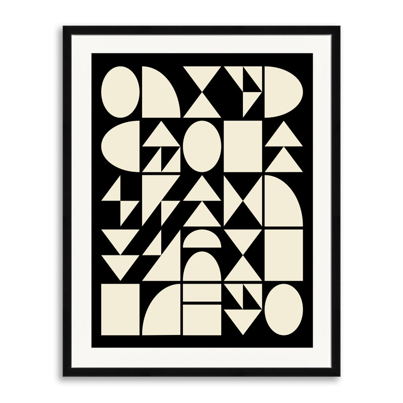Shapes 3 par Beth Vassalo - impression, Papier avec cadre noir, H 31,25 po x l 25,25 po