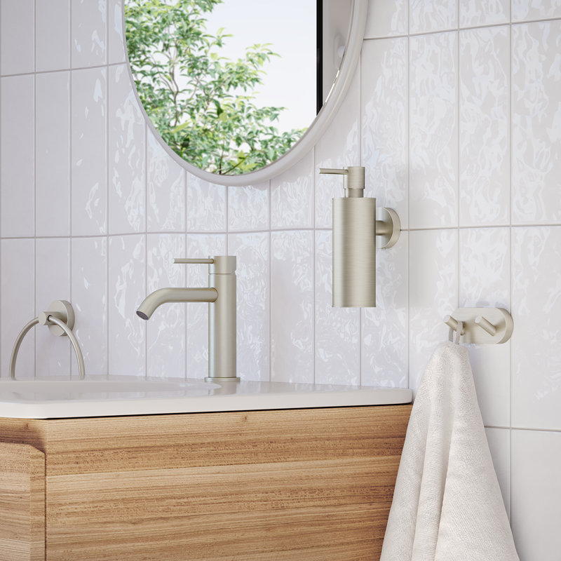 Soap dispenser brushed nickel wall mounted