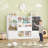 55.1'' Kids Storage Bookcase with 2 Removable Drawers, Toy Organizer with Chalkboard