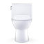 TOTO Redington 1G One-Piece Elongated 1.0 GPF WASHLET+ and Auto Flush Ready Universal Height Toilet with CEFIONTECT and SS234 SoftClose Seat, Cotton White - MS672234CUFG#01