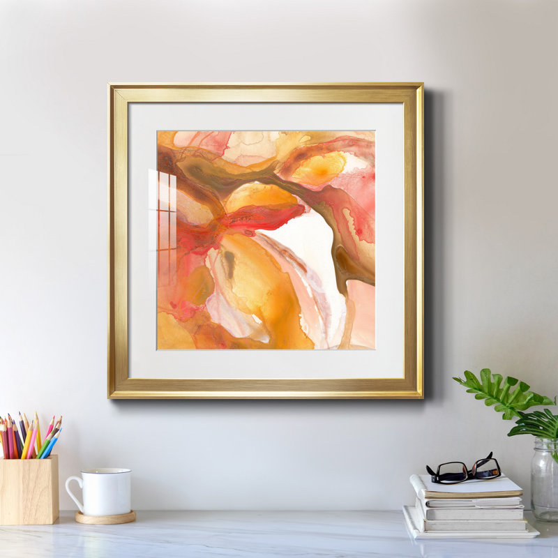 Sunset Marble III - reproduction encadrée de qualité supérieure - prête à être accrochée, H 17,5 po x l 17,5 po x P 1,5 po