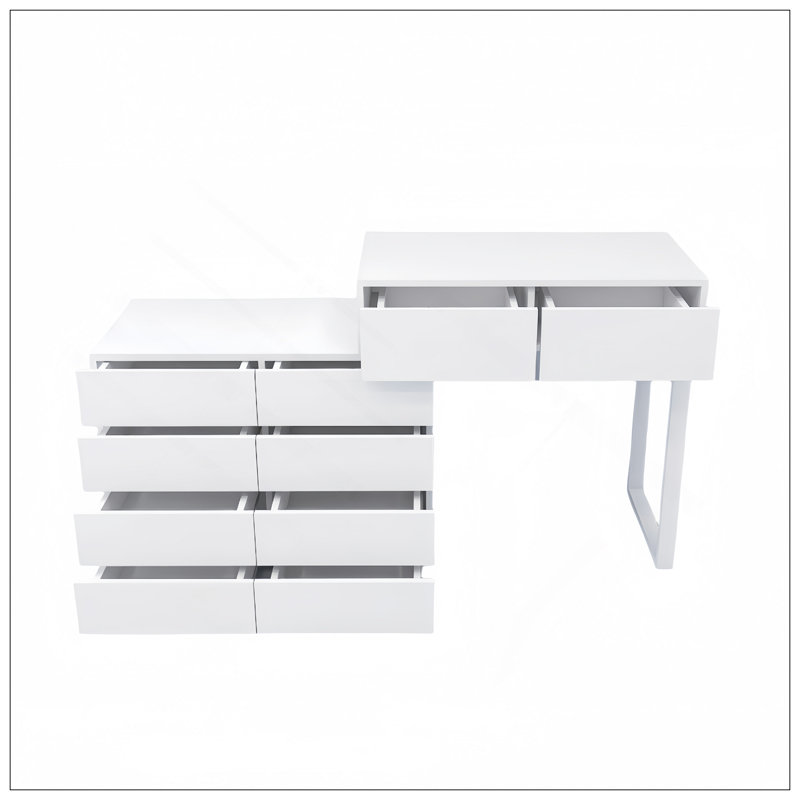 Commode de bureau 10 tiroirs sans poignée