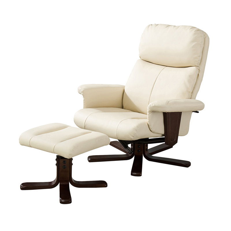Yale 88cm Wide Swivel Ergonomic Recliner, Cream