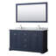 Ensemble de meuble-lavabo double 60 "avec miroir Avery-97812923-97812926
