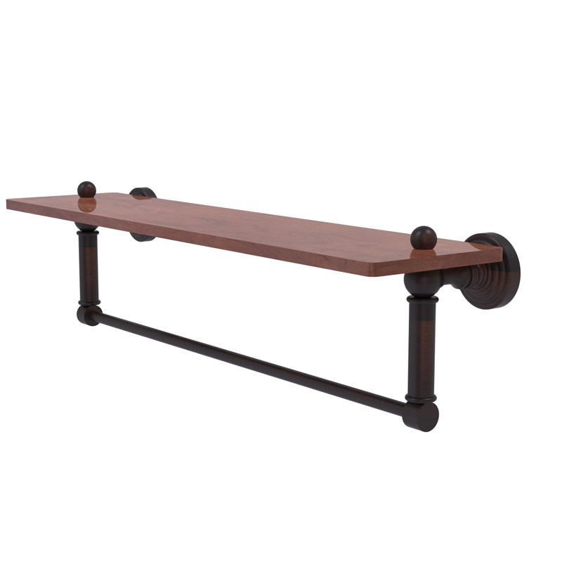 Beresford Bracket Shelf with Towel Bar, Venetian Bronze, 4" H x 22" W x 5" D