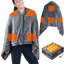 Poncho chauffant usb 59 po x 31 po - châle électrique portable avec fermeture à glissière et 3 réglages de chaleur, 8 zones de chauffage, flanelle lavable à la machine pour le bureau à domicile