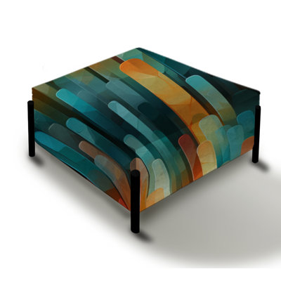 Poupart Abstract Popsicle Parade I - Striped Large Square Ottoman