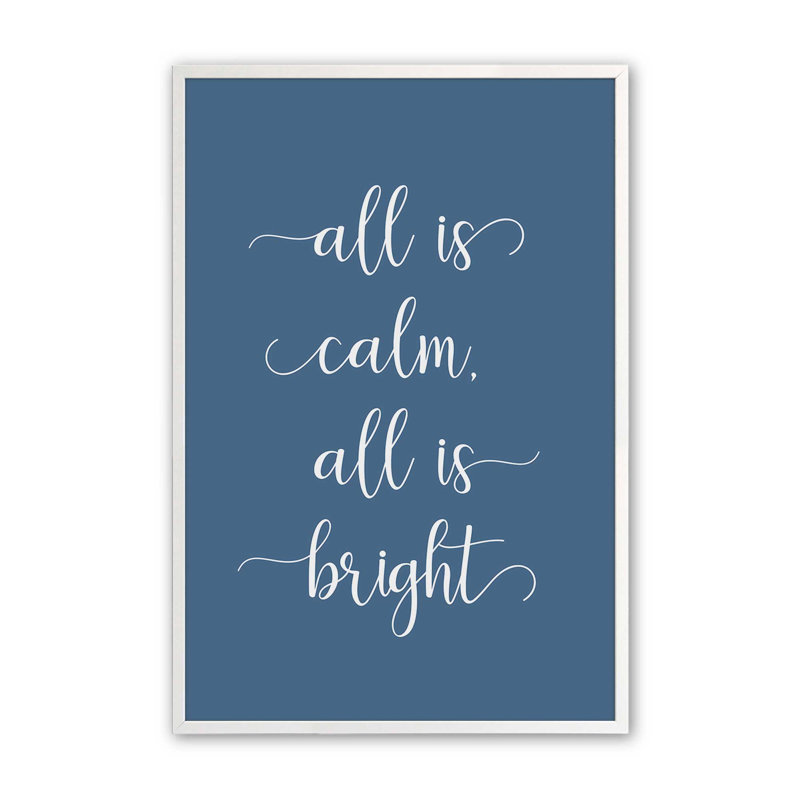 «All is Calm», reproduction d'art, 8 po x 10 po, Blanc opaque