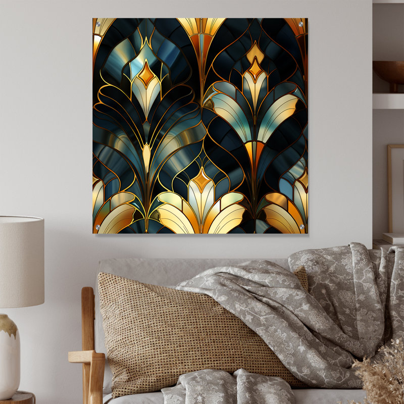 Berriman - Art mural abstrait en acrylique, H 36 po x l 36 po