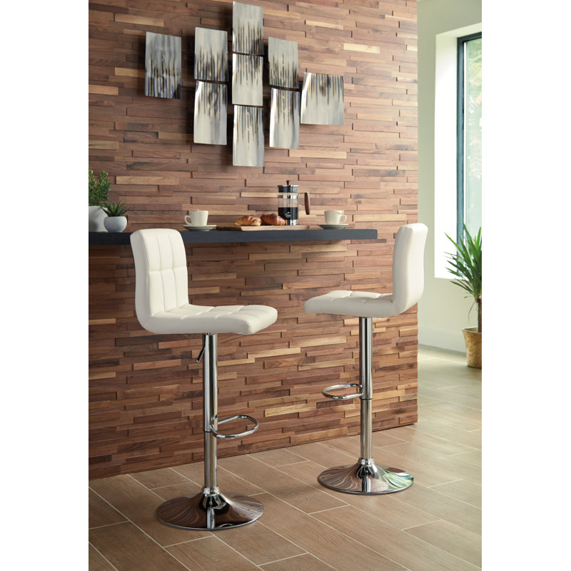 Dorotea Swivel Upholstered Adjustable Height Counter Stool, Black