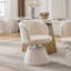 Tabouret de bar pivotant à 360 ° à hauteur réglable, chaise de salle à manger ronde rembourrée en chenille moderne, fauteuil de meuble-lavabo ergonomique pour chambre à coucher, îlot de cuisine et pub, paquet simple, couleur crème et beige