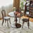Nut-brown Round Solid Wood Dining table-1348548763