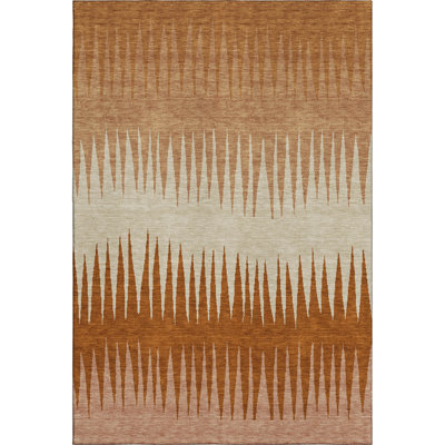 Premium Machine Washable Prisco Copper Rug