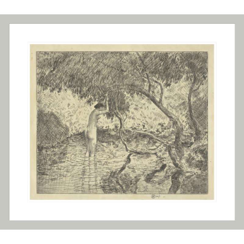 «The Willow Pool» par Childe Hassam - impression giclée encadrée, 23,5 po H x 26,62 po L