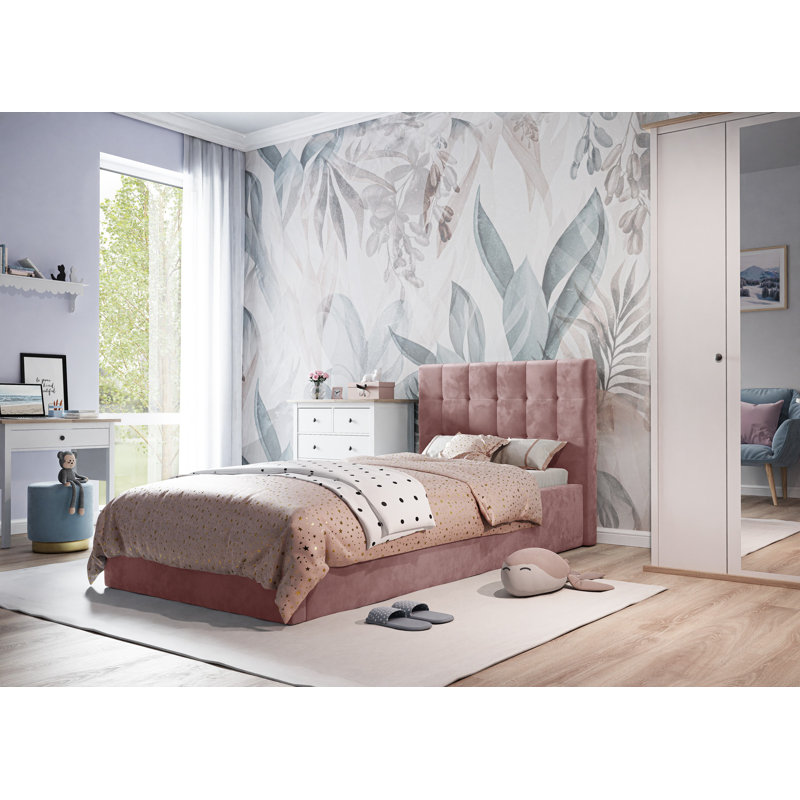 Clarysville Upholstered Bed, Pink