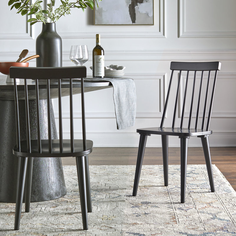 Fordwich 17.75'' H Solid Wood Side Chair, Black